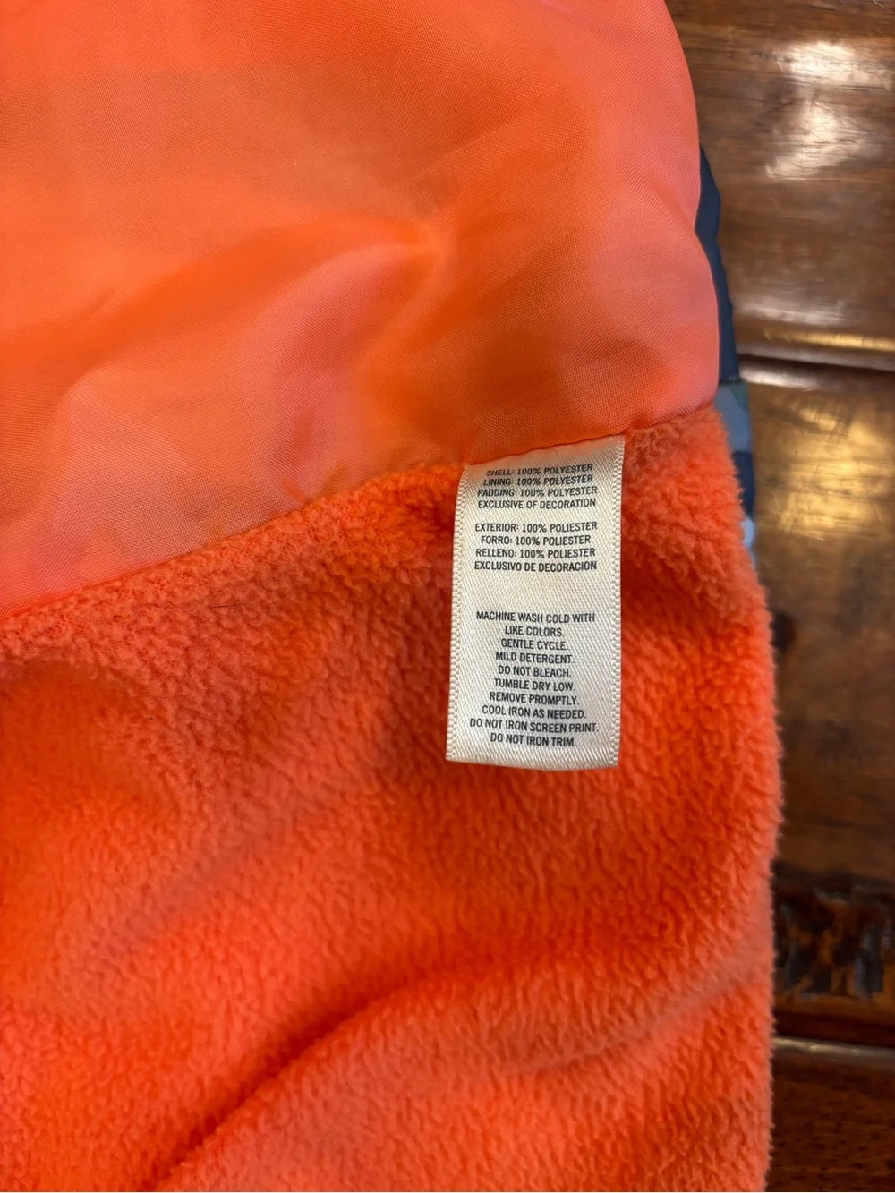 OshKosh B’gosh Boys Camo Puffer Winter Coat Jacket Orange Fleece Lined Size M